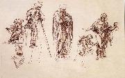 LEONARDO da Vinci, Studies fur the adoration of the Konige